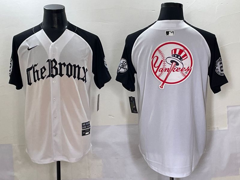 Men 2025 New York Yankees Blank White black Five generations Joint Name Nike MLB Jersey style 6231->indiana pacers->NBA Jersey